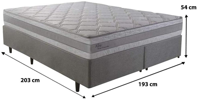 Cama Box King Herval Alba, Molas Ensacadas, 193 cm - Gaamerr maniia 